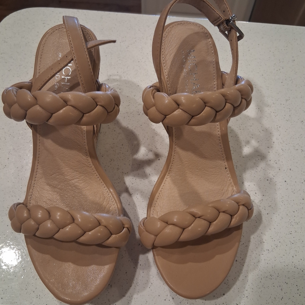 Michael Shannon Tan Braided Wedges
